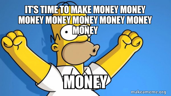 picture of homer excited about money