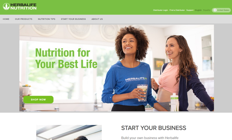 picture of herbalife website