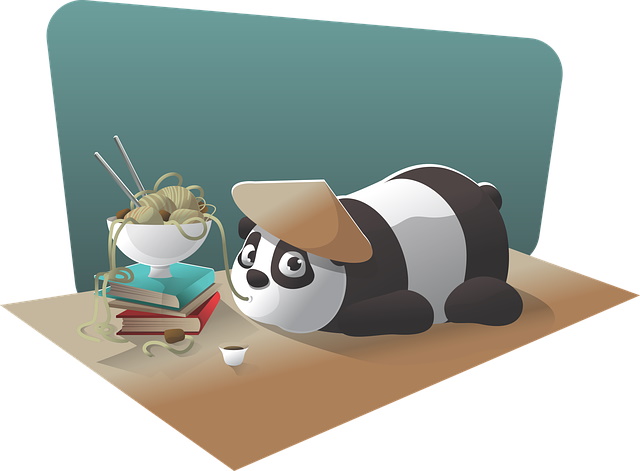 cartoon of unmotivated panda