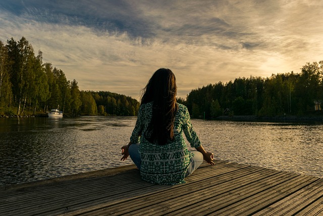 picture of lady meditating