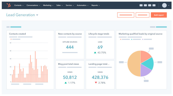 screenshot of hubspot crm