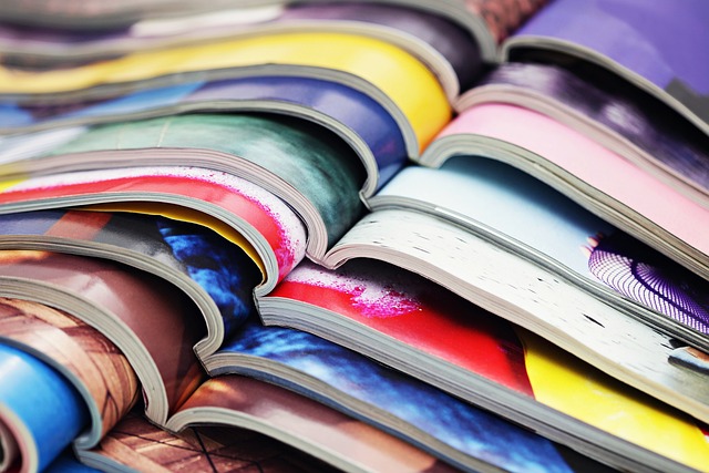 picture of a stack of open magazines