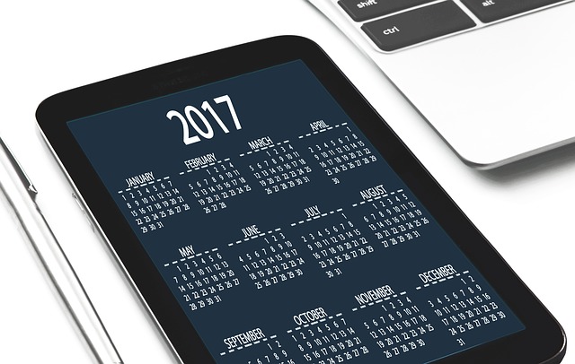 picture of digital calendar on tablet